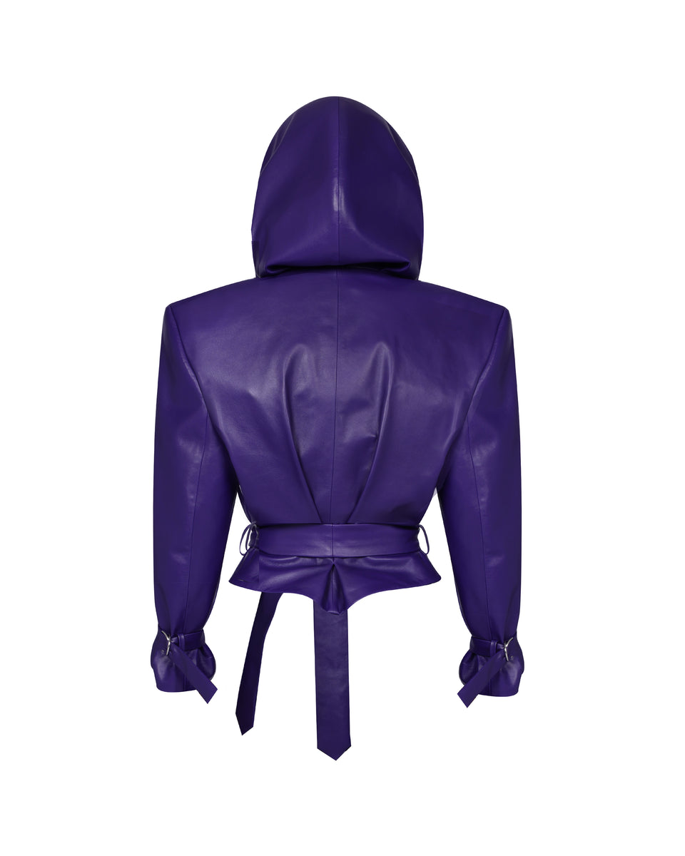 COUTURE EDIT LEATHER HOODED JACKET - Image 2