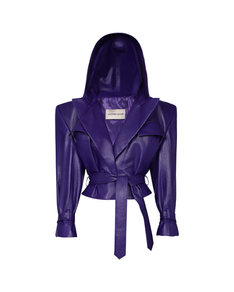 COUTURE EDIT LEATHER HOODED JACKET - Image 9