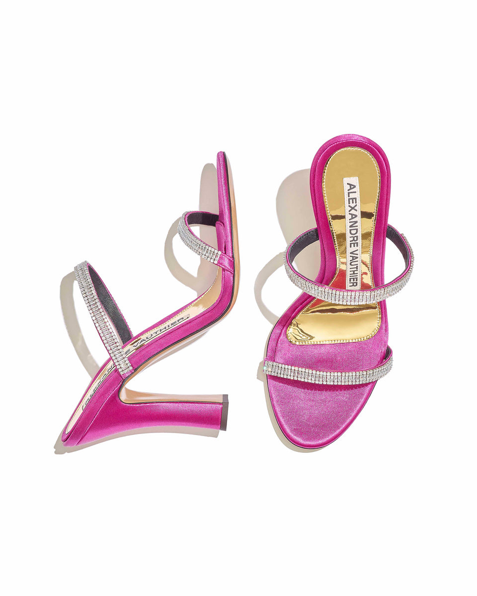 LILA Crystal Sandals in Fuchsia - Image 2