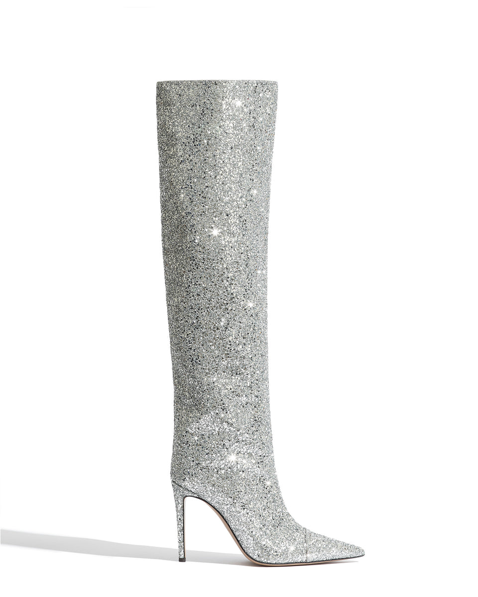 CLEM High Boots Glitter Silver - Image 1