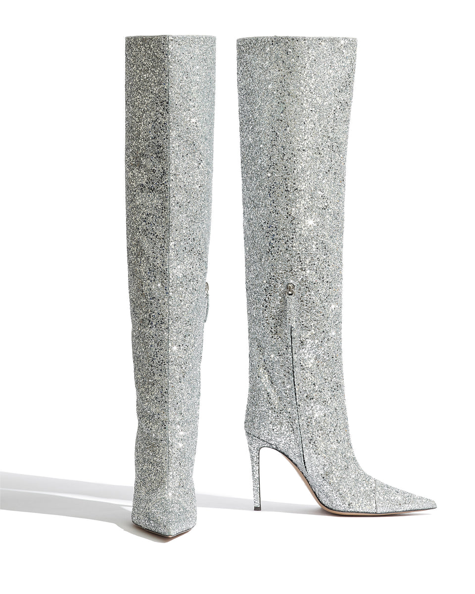 CLEM High Boots Glitter Silver - Image 2